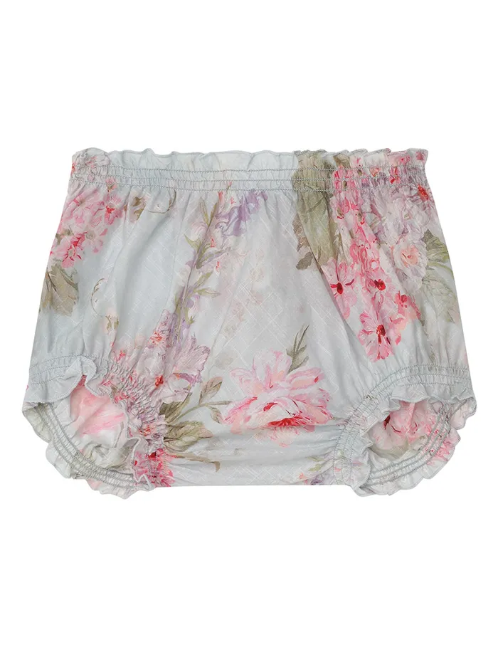 Kids Zimmermann Clothing Halliday Bloomer Blue Watercolour Floral