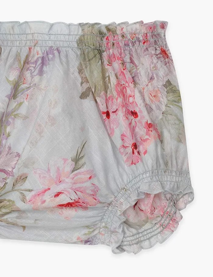 Kids Zimmermann Clothing Halliday Bloomer Blue Watercolour Floral