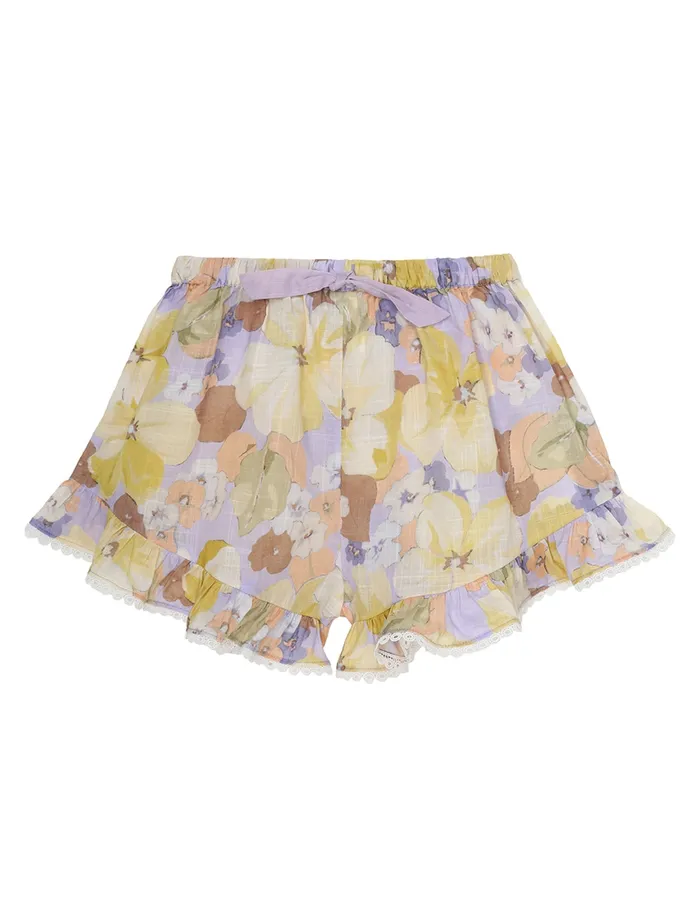 Kids Zimmermann Clothing Pop Frill Short Purple Multi Floral