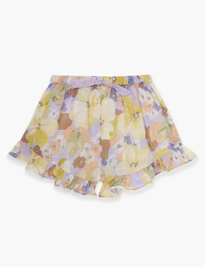 Kids Zimmermann Clothing Pop Frill Short Purple Multi Floral