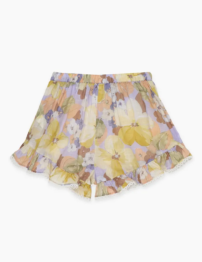 Kids Zimmermann Clothing Pop Frill Short Purple Multi Floral
