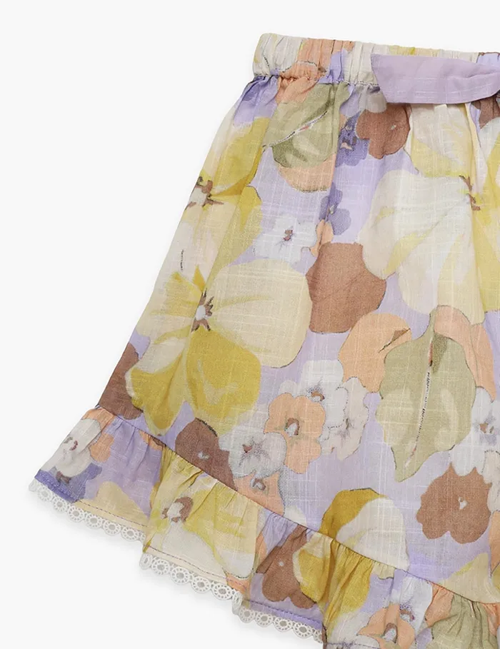 Kids Zimmermann Clothing Pop Frill Short Purple Multi Floral