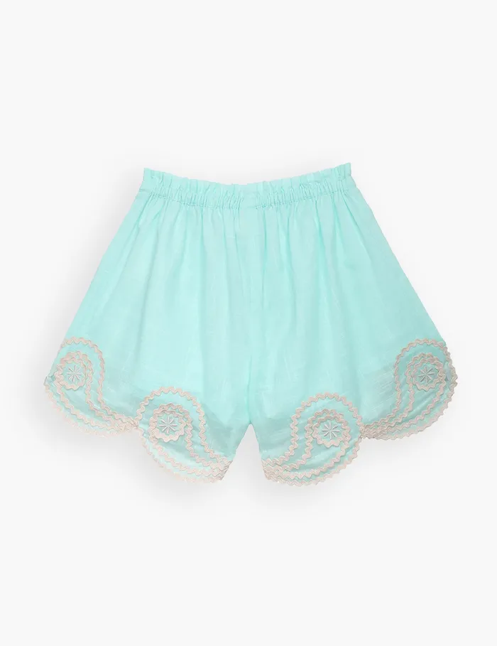 Kids Zimmermann Clothing Waverly Ric Rac Short Blue