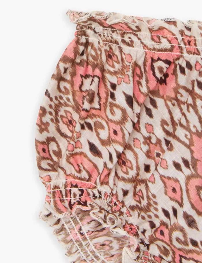 Kids Zimmermann Clothing Wylie Bloomer Peach Ikat
