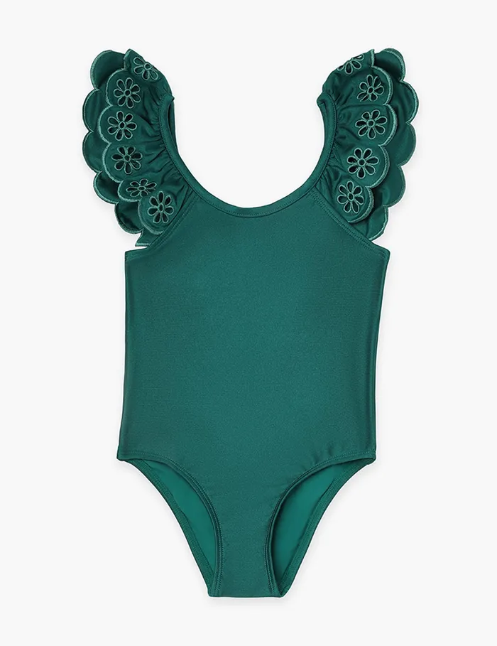 Kids Zimmermann Swimwear Ottie Embroidery 1pc Green
