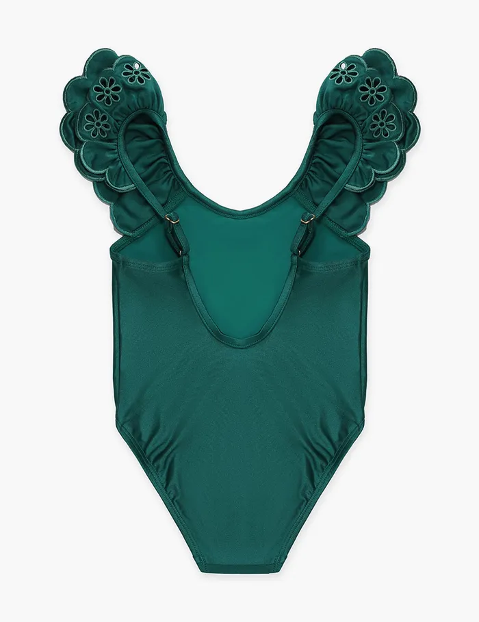 Kids Zimmermann Swimwear Ottie Embroidery 1pc Green