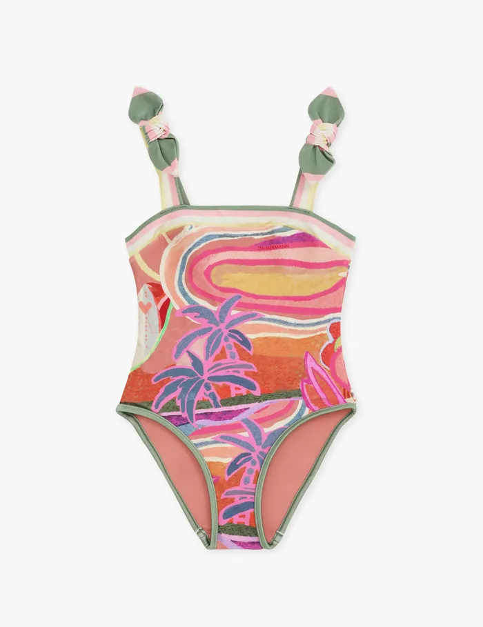 Kids Zimmermann Swimwear Tallow Bandeau 1pc Multi
