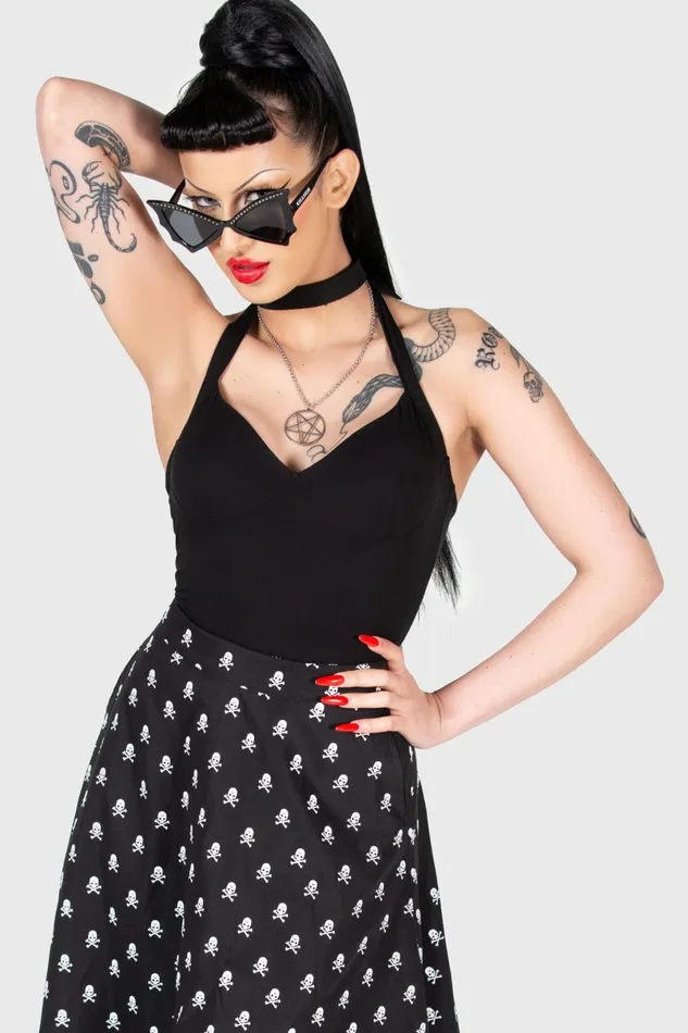 Killstar Basics Women Real Gone Halter Top