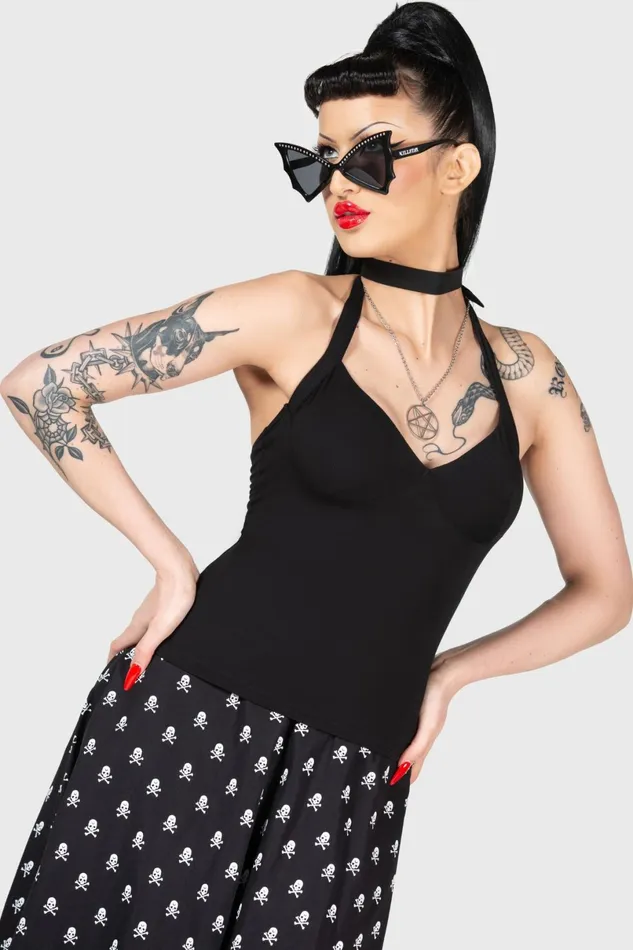 Killstar Basics Women Real Gone Halter Top