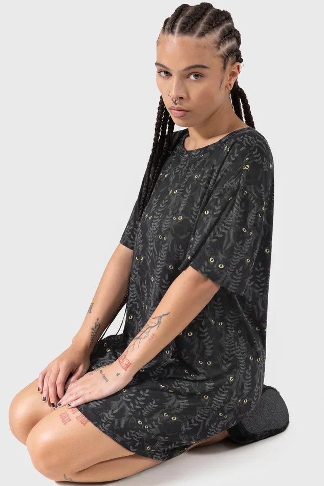 Killstar Chill Out Women Familiar Woods TShirt Dress