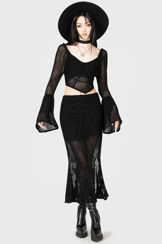 Killstar Crop Women Cruel Fate Knit Top