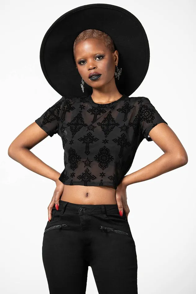 Killstar Crop Women Petra Mesh Crop Top