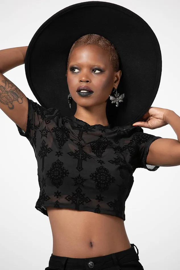 Killstar Crop Women Petra Mesh Crop Top
