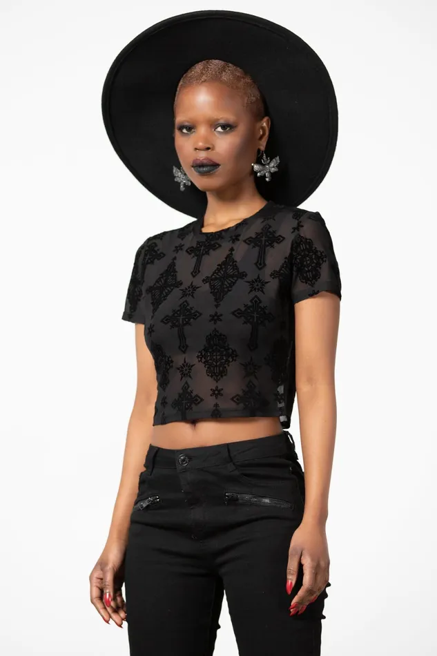 Killstar Crop Women Petra Mesh Crop Top