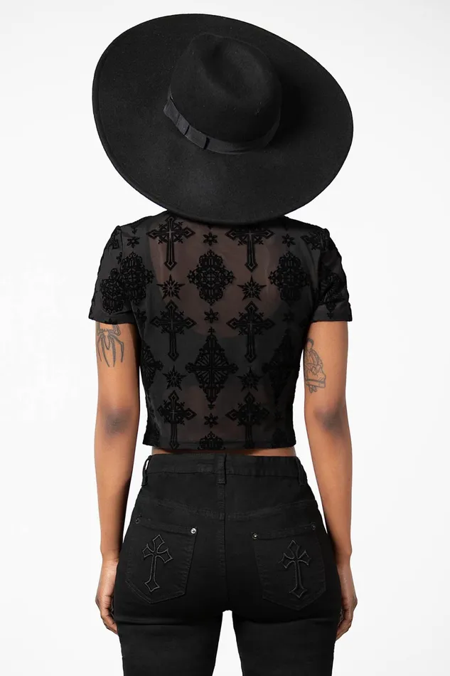 Killstar Crop Women Petra Mesh Crop Top