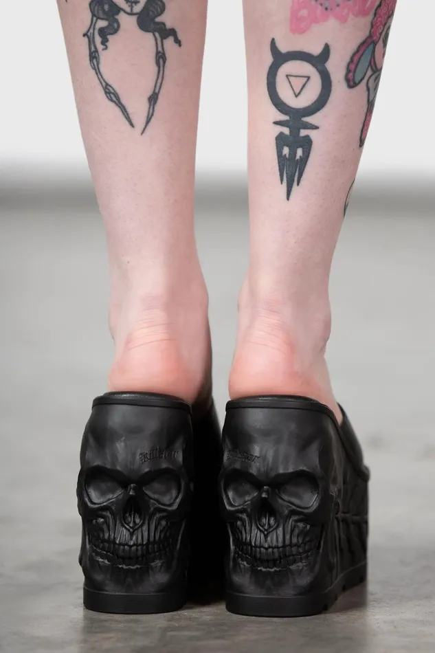 Killstar Flats and Trainers Women Doom Platform Sliders