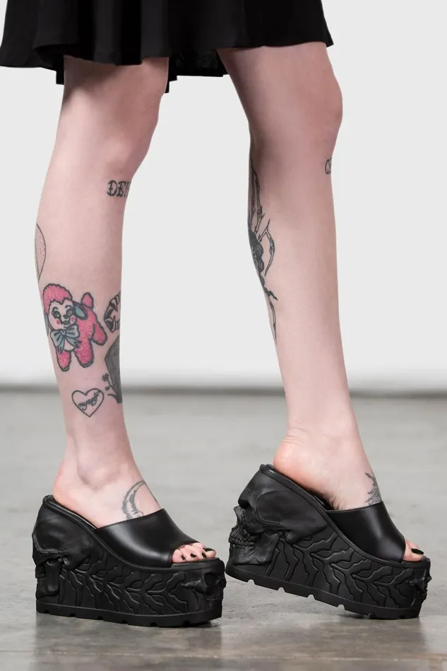Killstar Flats and Trainers Women Doom Platform Sliders