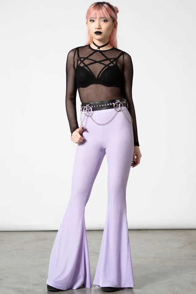 Killstar Going Out Women Moondance Bell Bottoms PASTEL LILAC
