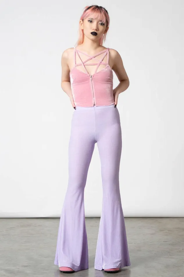 Killstar Going Out Women Moondance Bell Bottoms PASTEL LILAC