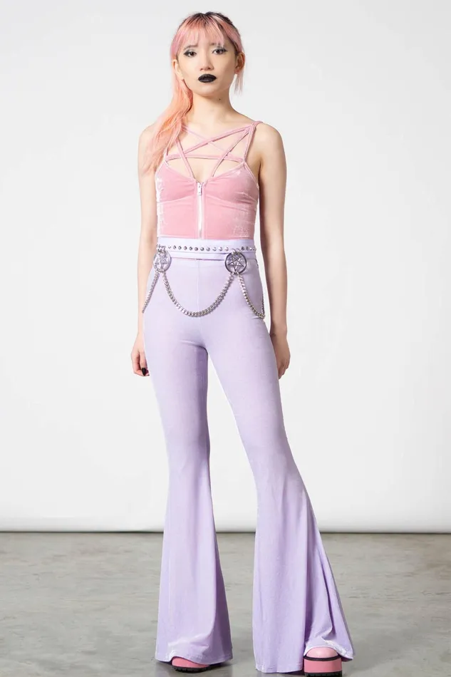 Killstar Going Out Women Moondance Bell Bottoms PASTEL LILAC