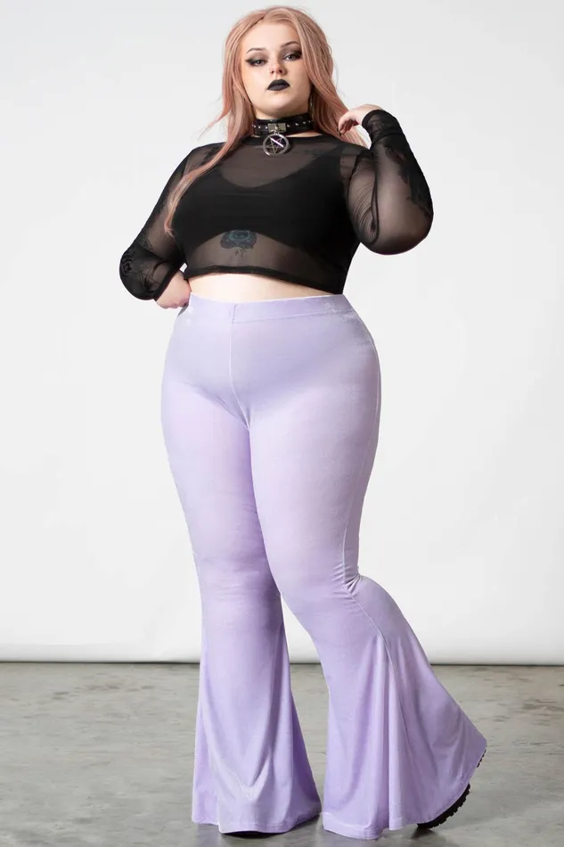 Killstar Going Out Women Moondance Bell Bottoms PASTEL LILAC