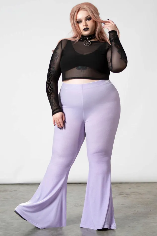 Killstar Going Out Women Moondance Bell Bottoms PASTEL LILAC
