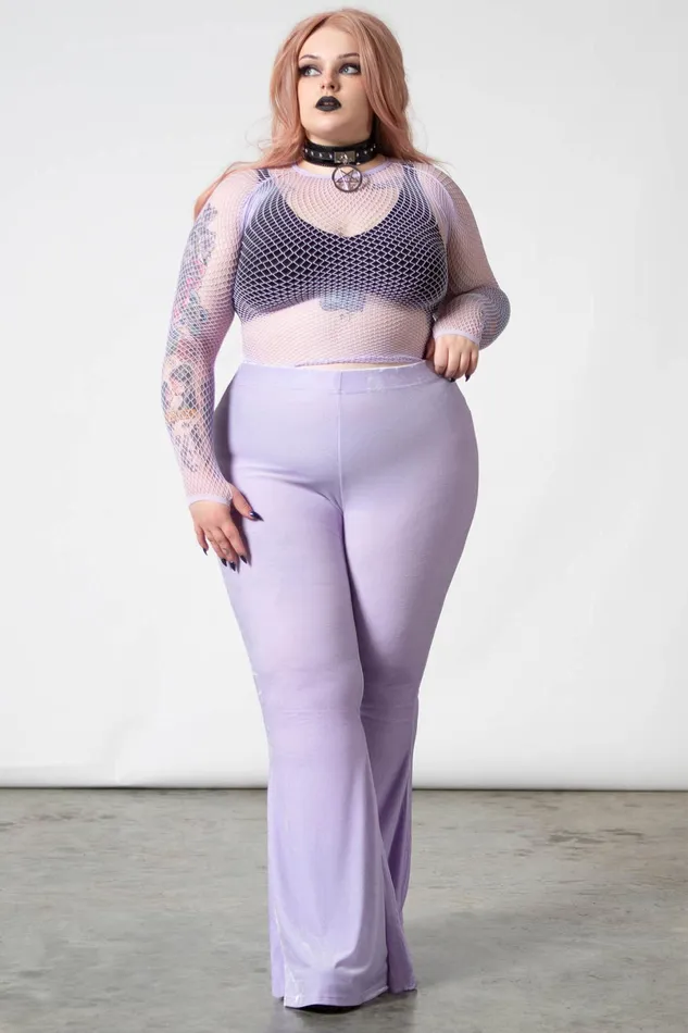 Killstar Going Out Women Moondance Bell Bottoms PASTEL LILAC