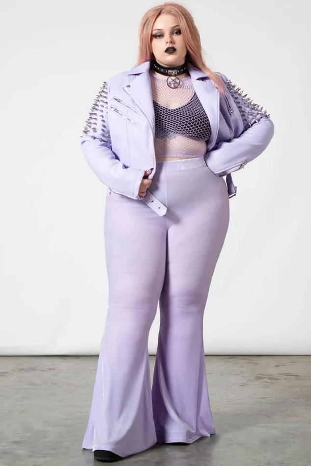 Killstar Going Out Women Moondance Bell Bottoms PASTEL LILAC