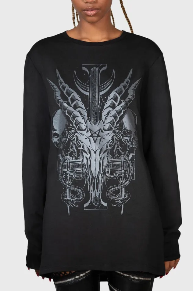 Killstar Graphic Tops Men Infernal Ashes Long Sleeve Top