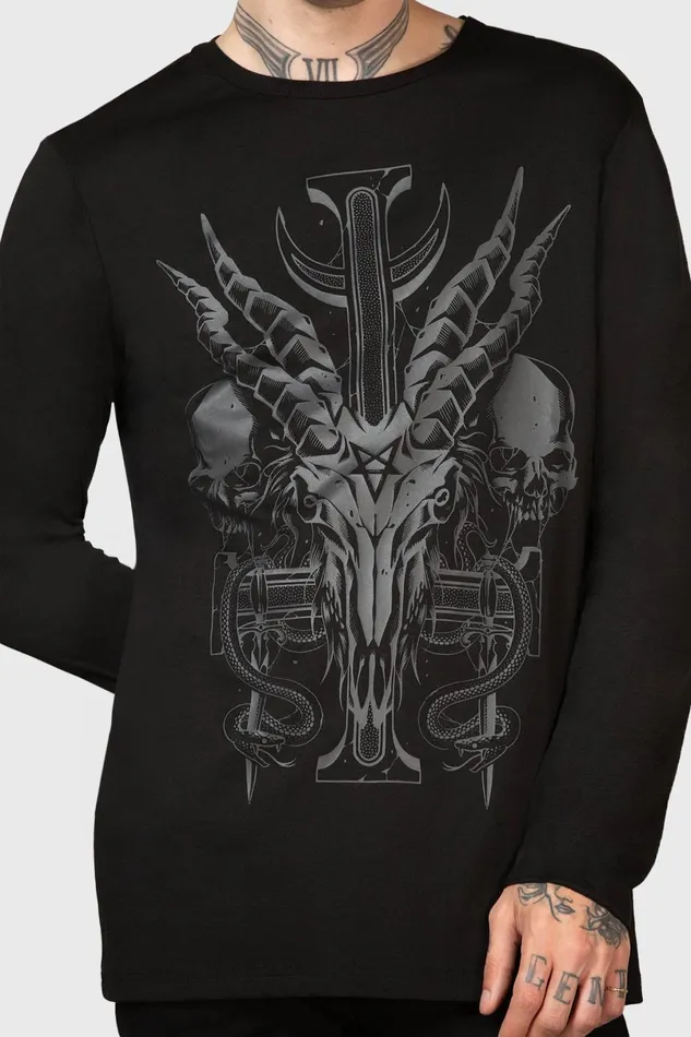 Killstar Graphic Tops Men Infernal Ashes Long Sleeve Top