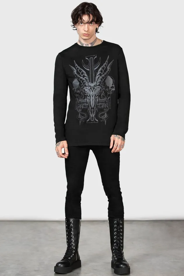 Killstar Graphic Tops Men Infernal Ashes Long Sleeve Top