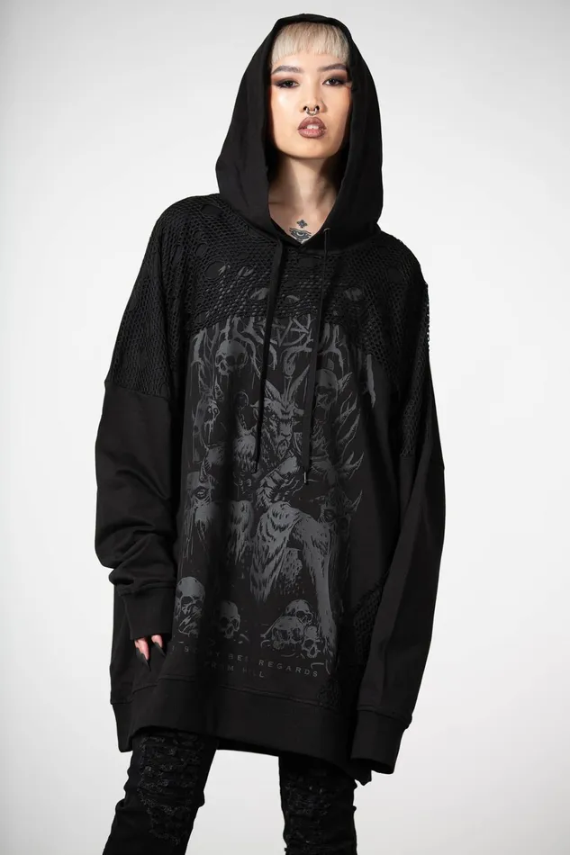Killstar Hoodies Women The Verge Fishnet Hoodie