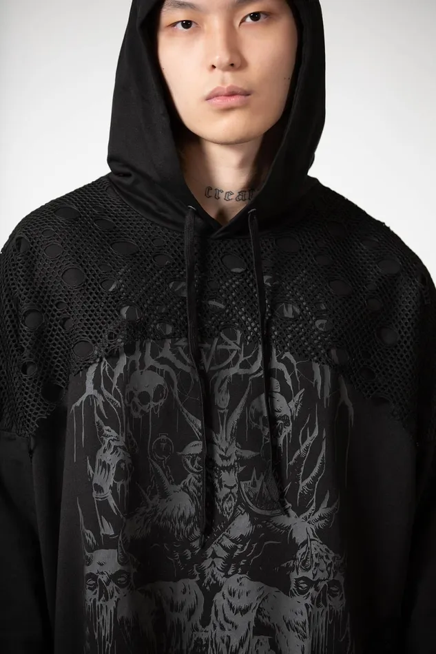 Killstar Hoodies Women The Verge Fishnet Hoodie
