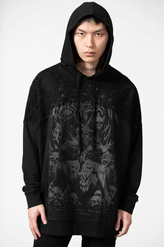 Killstar Hoodies Women The Verge Fishnet Hoodie