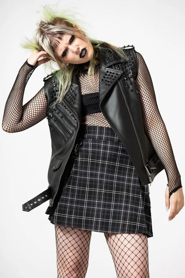 Killstar Jackets and Coats Women Doom Leather Vest FAUX LEATHER