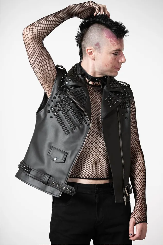 Killstar Jackets and Coats Women Doom Leather Vest FAUX LEATHER
