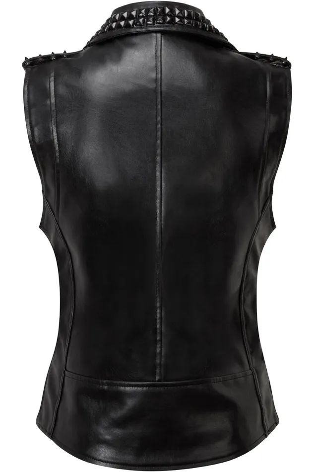 Killstar Jackets and Coats Women Doom Leather Vest FAUX LEATHER