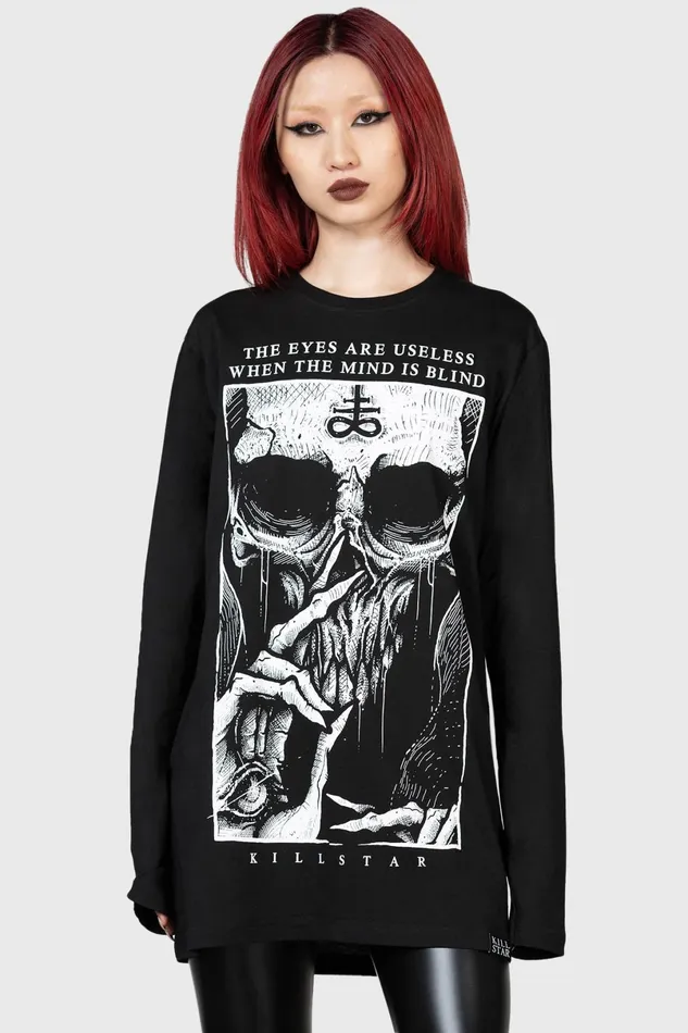 Killstar Long Sleeves Women Blind Mind Long Sleeve Top