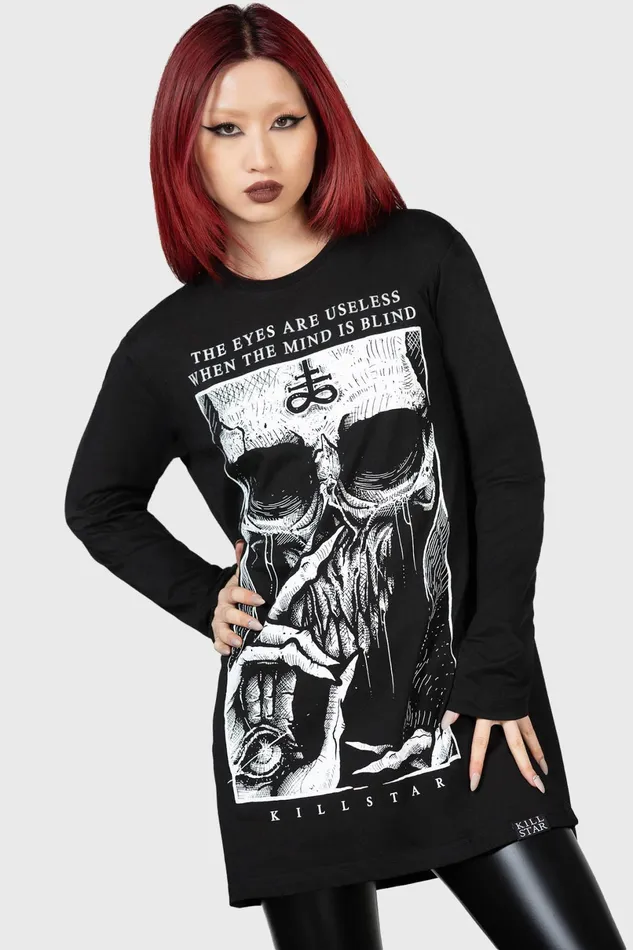 Killstar Long Sleeves Women Blind Mind Long Sleeve Top