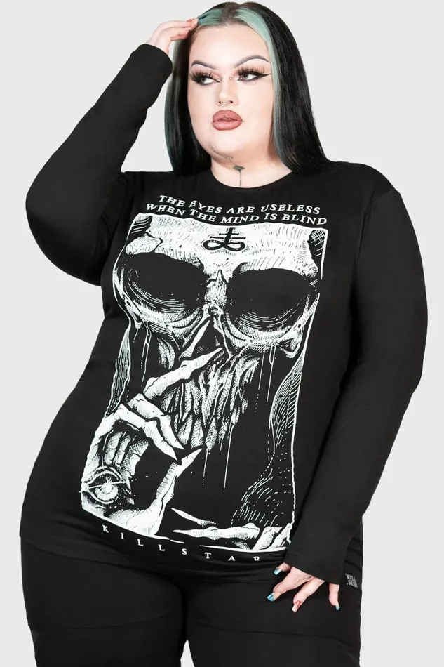 Killstar Long Sleeves Women Blind Mind Long Sleeve Top