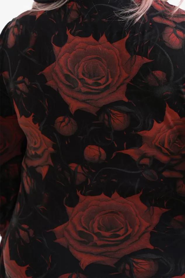 Killstar Long Sleeves Women Blood Rose Top
