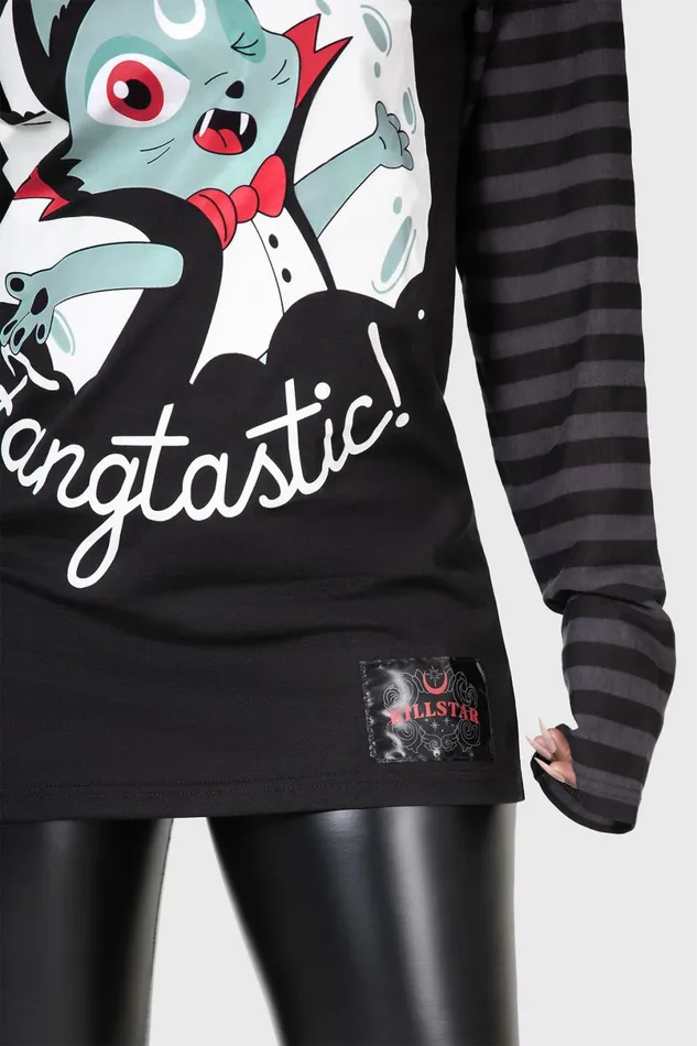 Killstar Long Sleeves Women Fangtasy Stripe Sleeve Top