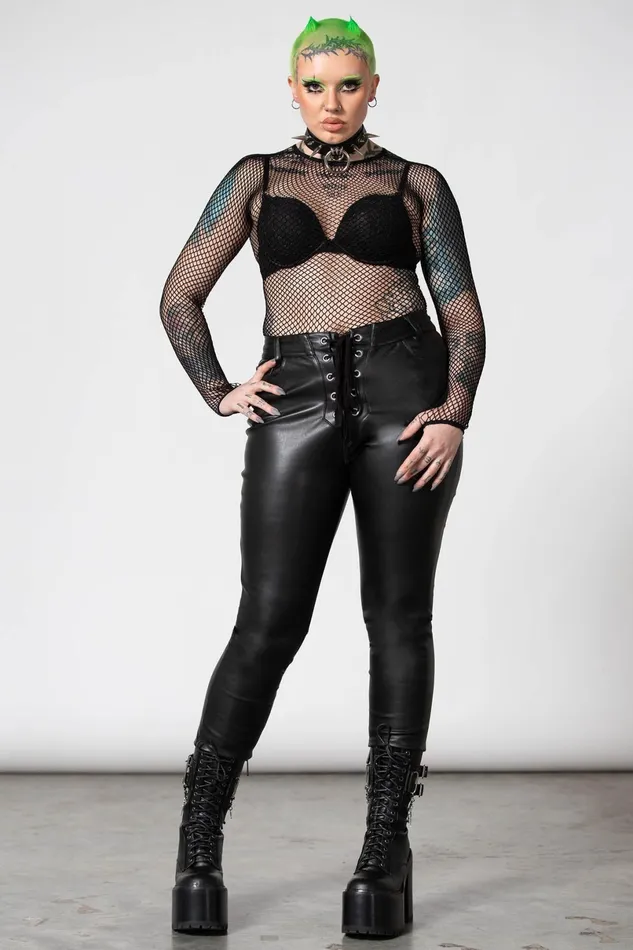 Killstar Long Sleeves Women Hellrazor Fishnet Top B