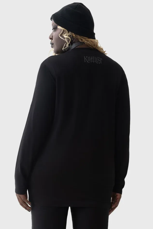 Killstar Long Sleeves Women Lunar Crescent Long Sleeve Top
