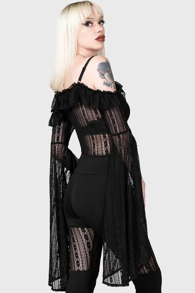 Killstar Long Sleeves Women Melisanda Bardot Top