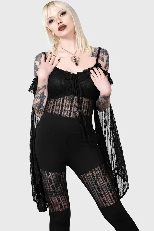 Killstar Long Sleeves Women Melisanda Bardot Top