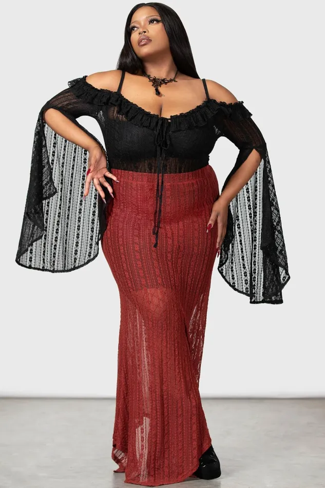 Killstar Long Sleeves Women Melisanda Bardot Top