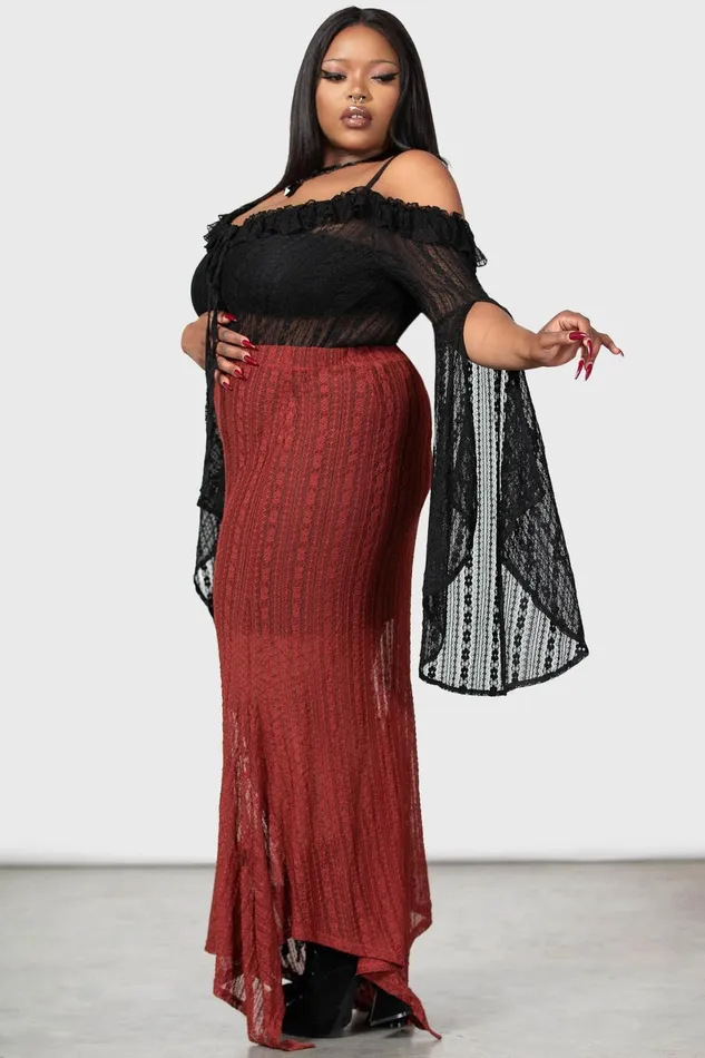 Killstar Long Sleeves Women Melisanda Bardot Top