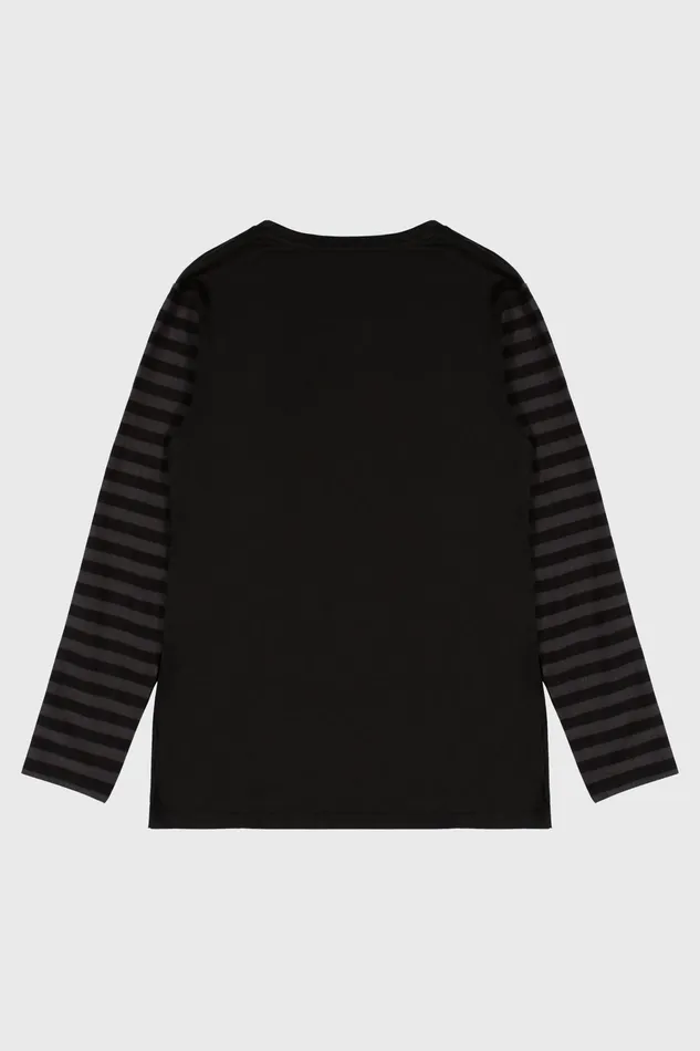 Killstar Long Sleeves Women Purrrfect Pairing Stripe Sleeve Top
