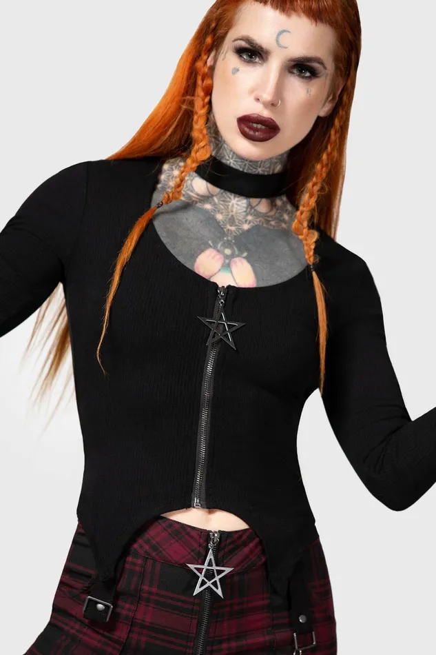 Killstar Long Sleeves Women Starcanum Top